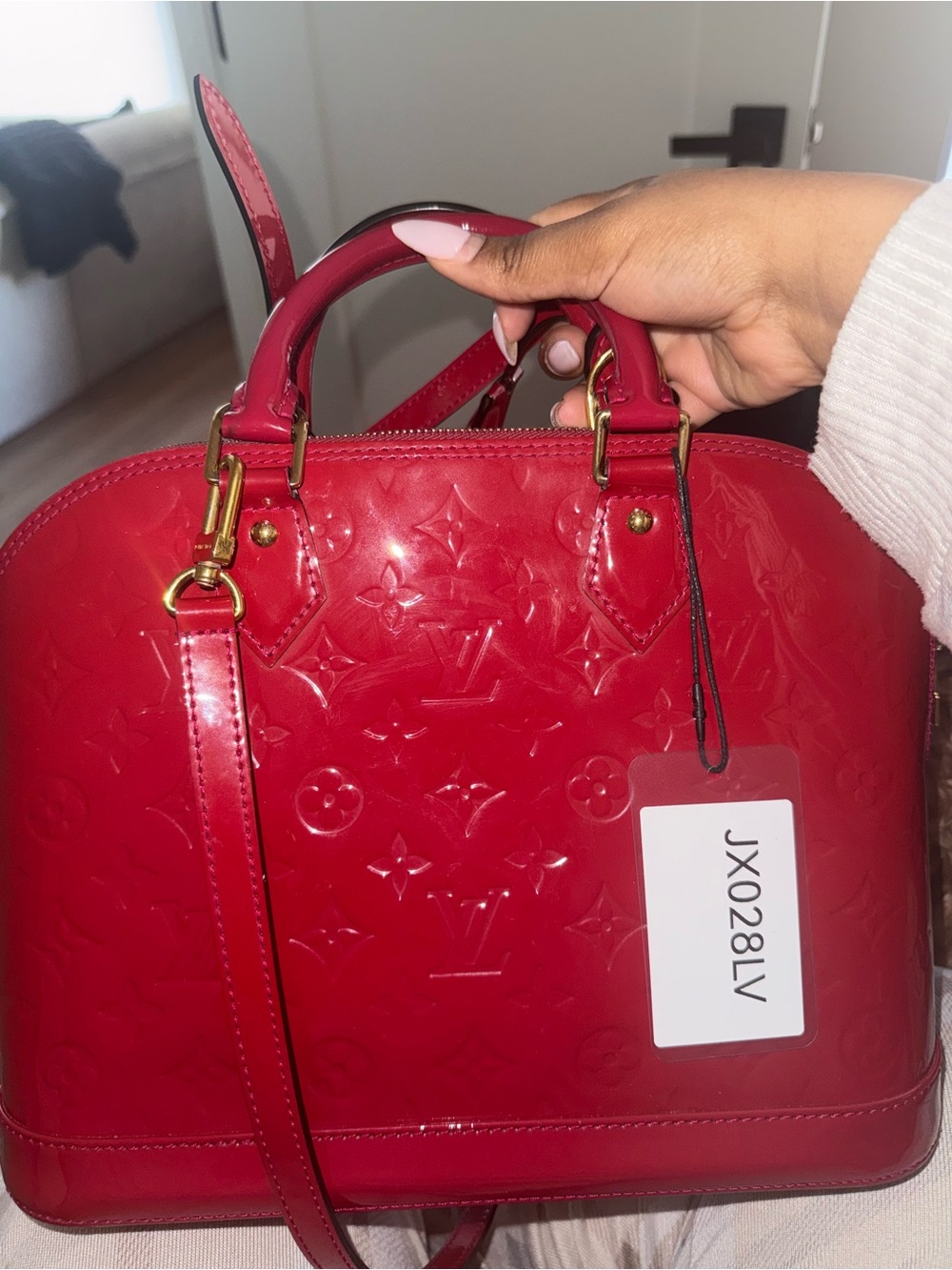 Louis Vuitton Red Patent Vernis Alma Satchel (PM SIZE)